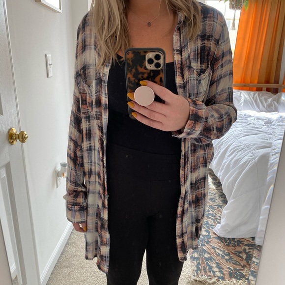 Urban Outfitters Flannel Print Tunic Top - Picture 5 of 7